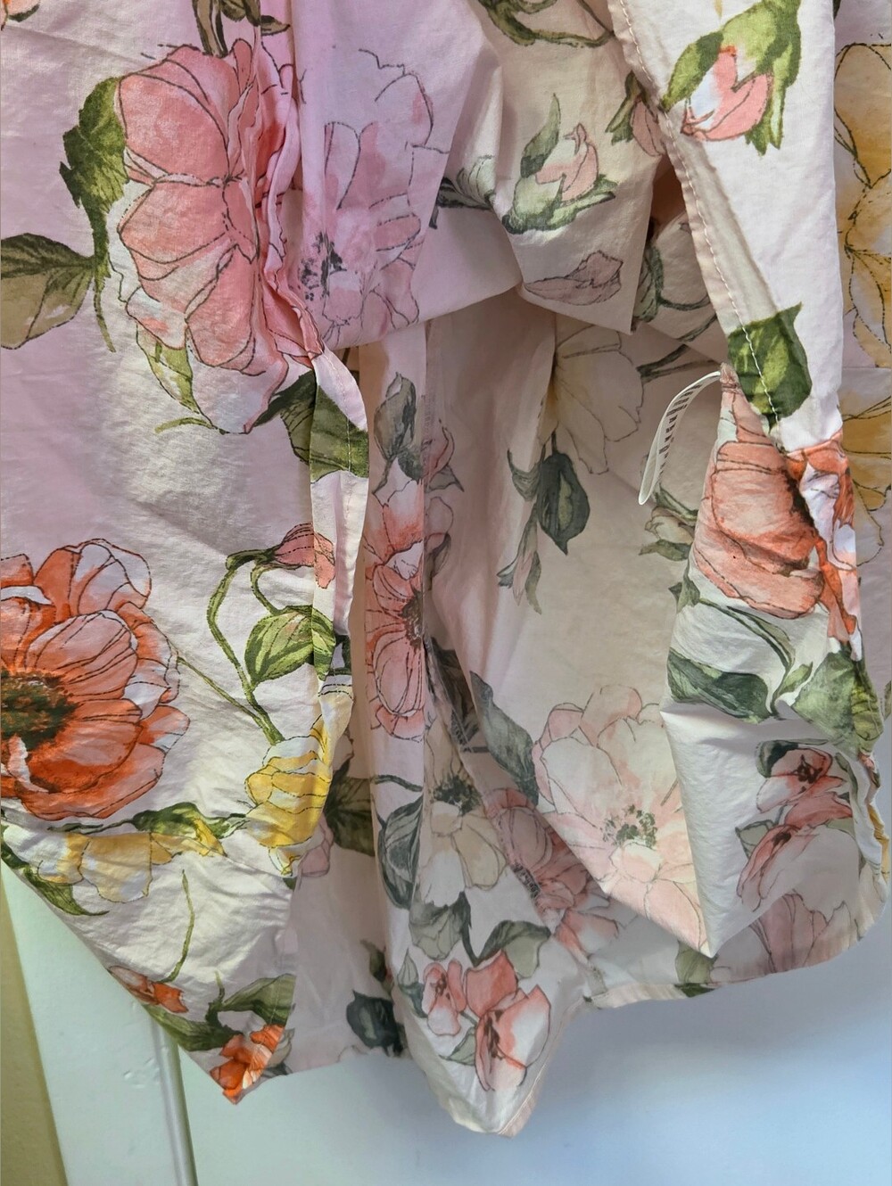 Joie Floral Smocked Maxi Dress Pink Yellow Size S Cottagecore Sundress Pockets - Picture 4 of 13